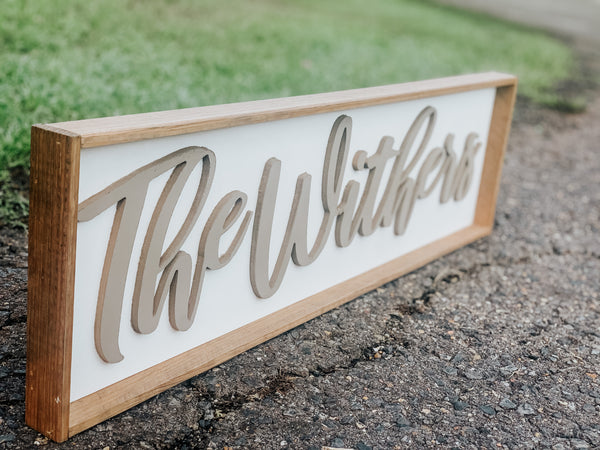 Raised Letter Last Name sign