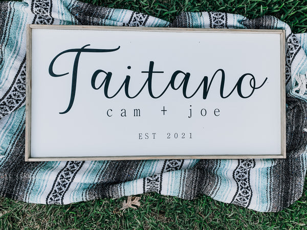 Last Name Wedding sign 18x36